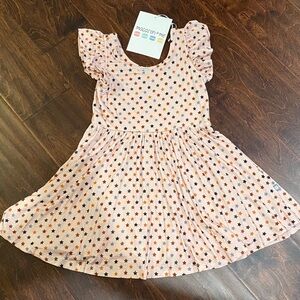 Macaron + Me Bamboo Western Stars ruffled capsleeve twirl dress 3T NWT